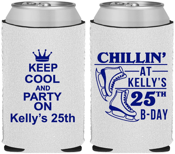 Custom Birthday Neoprene Can Coolers - 25th Ice Scating | 20185