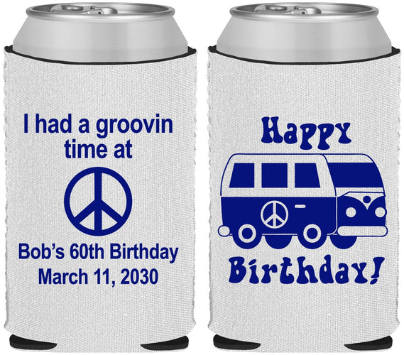 Custom Birthday Neoprene Can Coolers - 60th | 20186
