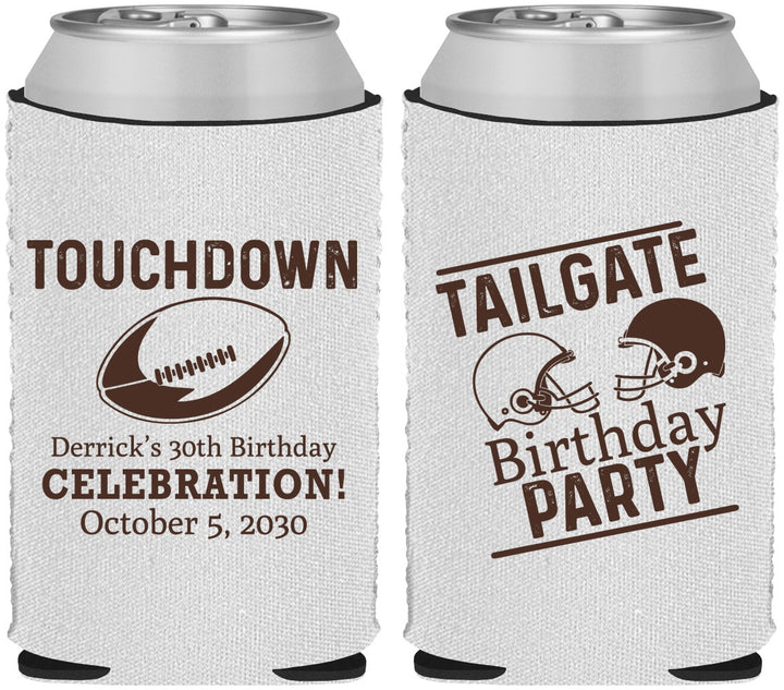 Custom Birthday Neoprene Can Coolers - 30th Football | 20189