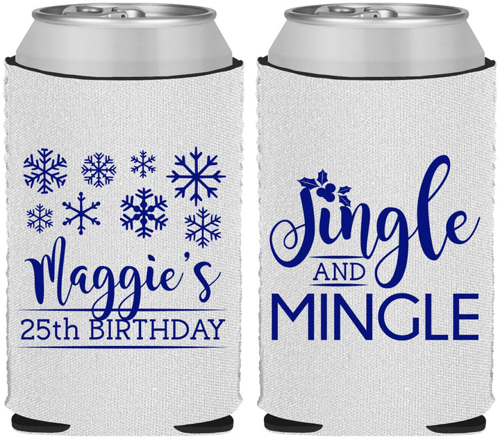 Custom Birthday Neoprene Can Coolers - 25th Christmas | 20197