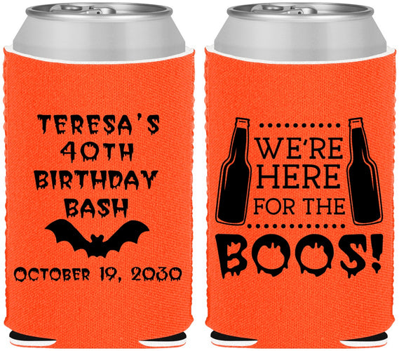 Custom Birthday Neoprene Can Coolers - 40th Halloween | 20198