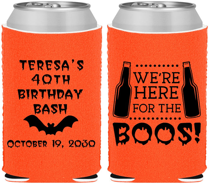 Custom Birthday Neoprene Can Coolers - 40th Halloween | 20198