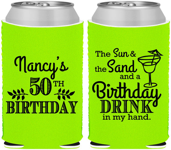 Custom Birthday Neoprene Can Coolers - 50th | 20203