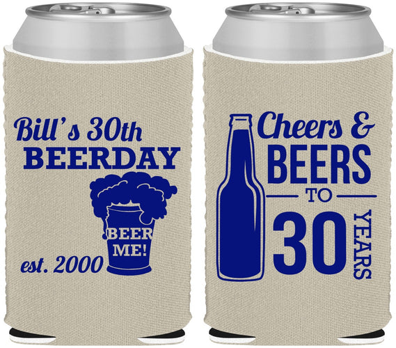 Custom Birthday Neoprene Can Coolers - 30th | 20215