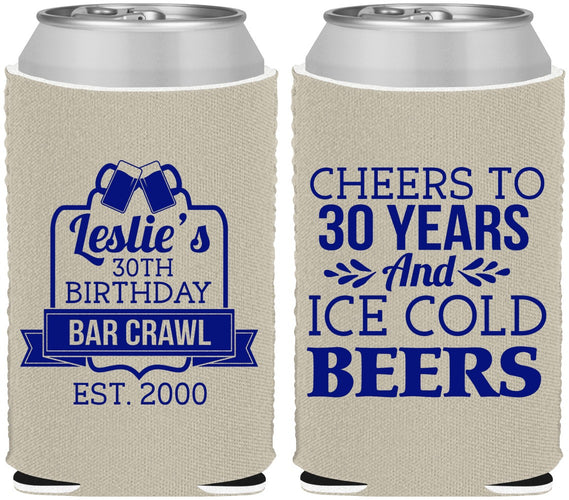 Custom Birthday Neoprene Can Coolers - 30th | 20218