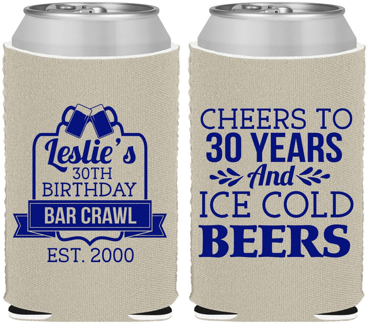 Custom Birthday Neoprene Can Coolers - 30th | 20218