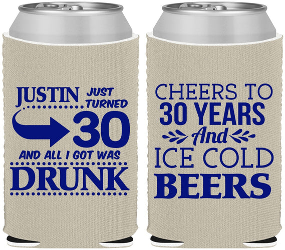 Custom Birthday Neoprene Can Coolers - Cheers To 30 Years | 20219
