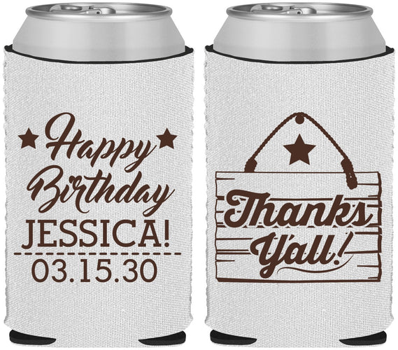 Custom Birthday Neoprene Can Coolers - Country Farm | 20221