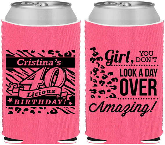 Custom Birthday Neoprene Can Coolers - 40th | 20224