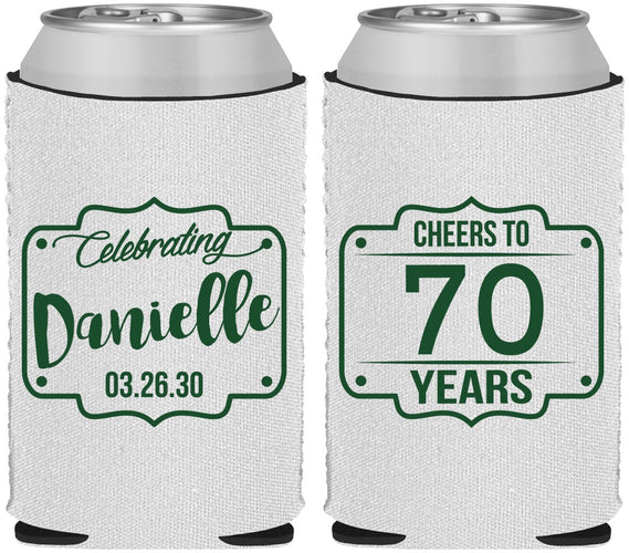 Custom Birthday Neoprene Can Coolers - Cheers To 70 Years | 20227