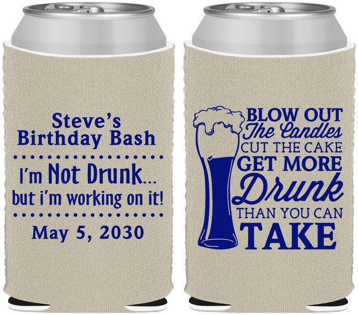 Custom Birthday Neoprene Can Coolers - Beer Drunk | 20230