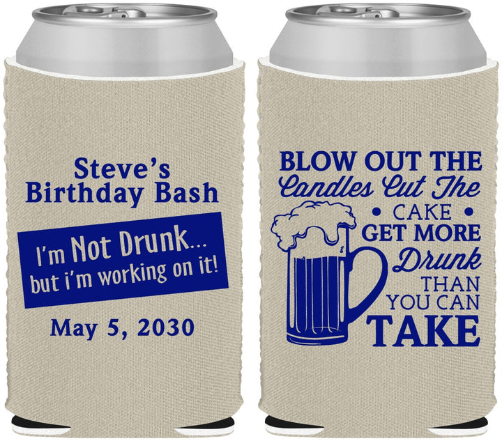 Custom Birthday Neoprene Can Coolers - Beer Drunk | 20232