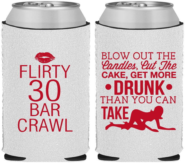 Custom Birthday Neoprene Can Coolers - 30th Bar Crawl | 20233