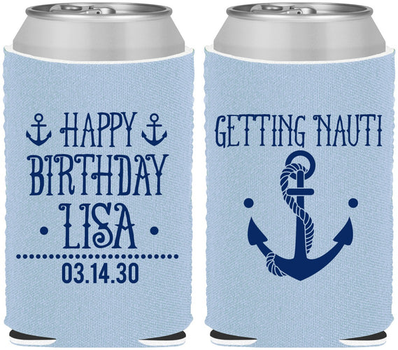 Custom Birthday Neoprene Can Coolers - Getting Nauti | 20239