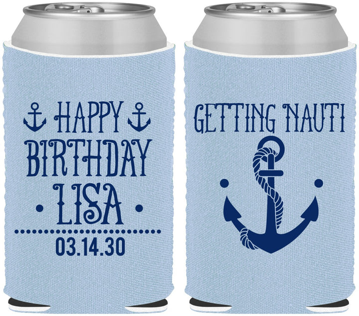 Custom Birthday Neoprene Can Coolers - Getting Nauti | 20239