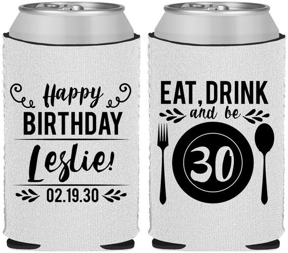 Custom Birthday Neoprene Can Coolers - 30th | 20240