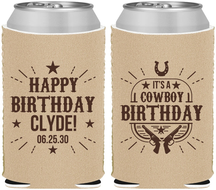 Custom Birthday Neoprene Can Coolers - Cowboy | 20244