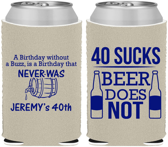 Custom Birthday Neoprene Can Coolers - 40th | 20247