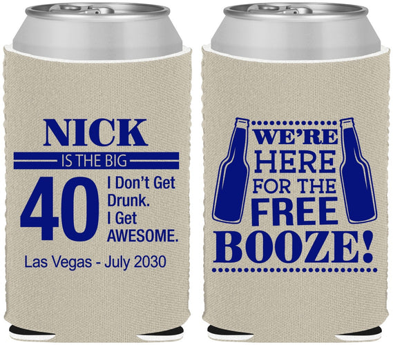 Custom Birthday Neoprene Can Coolers - 40th | 20249
