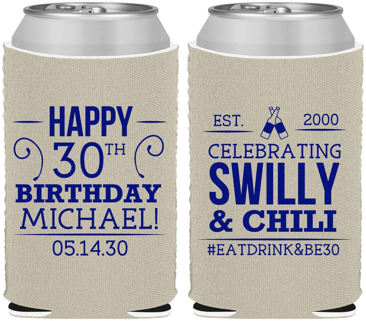 Custom Birthday Neoprene Can Coolers - 30th | 20257