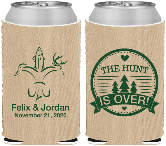 Custom Wedding Neoprene Can Coolers - The Hunt Is Over | 203