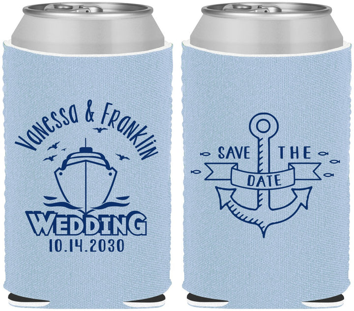 Custom Wedding Neoprene Can Coolers - Save The Date Cruise | 209