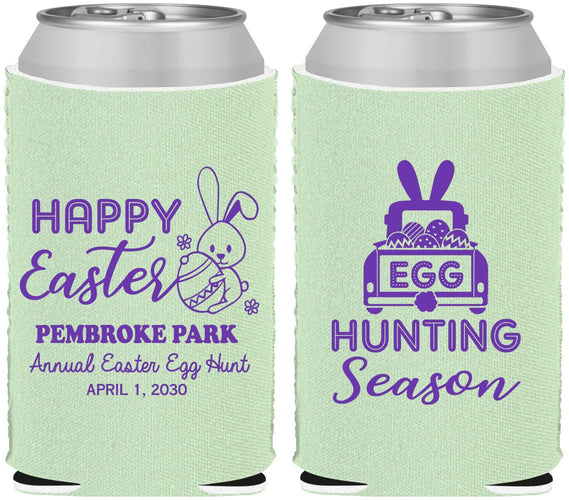 Custom Easter Neoprene Can Coolers - Egg Hunting Bunny | 210004
