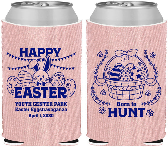 Custom Easter Neoprene Can Coolers - Born To Hunt Bunny | 210007