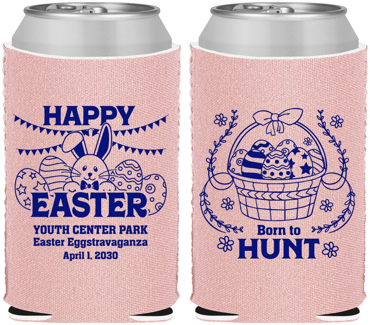 Custom Easter Neoprene Can Coolers - Born To Hunt Bunny | 210007