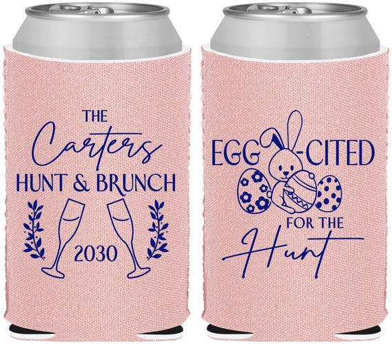 Custom Easter Neoprene Can Coolers - Eggcited For Hunt Bunny | 210011