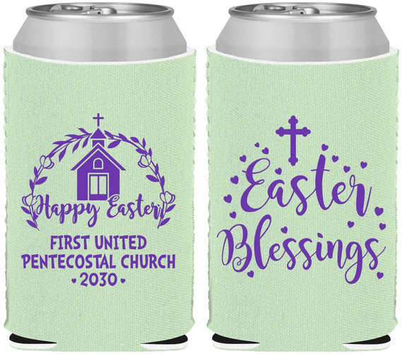 Custom Easter Neoprene Can Coolers - Easter Blessings Church | 210024
