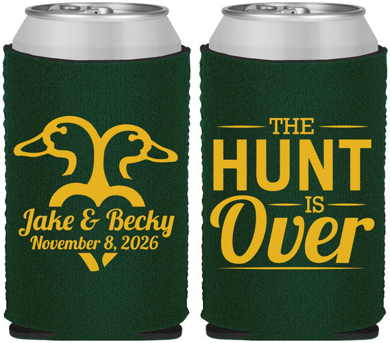 Custom Wedding Neoprene Can Coolers - The Hunt Is Over Duck | 217