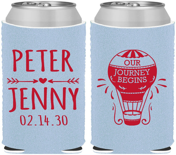 Custom Wedding Neoprene Can Coolers - Hot Air Balloon | 219