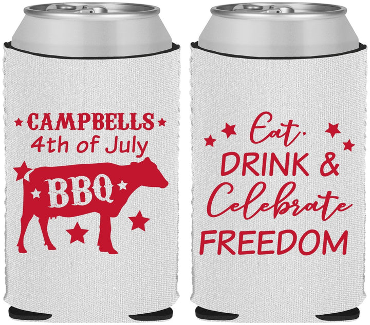 Custom 4th Of July Neoprene Can Coolers - Eat Drink Freedom | 220000