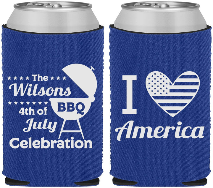 Custom 4th Of July Neoprene Can Coolers - Barbecue Bbq | 220007