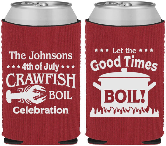 Custom 4th Of July Neoprene Can Coolers - Crawfish Boil | 220010