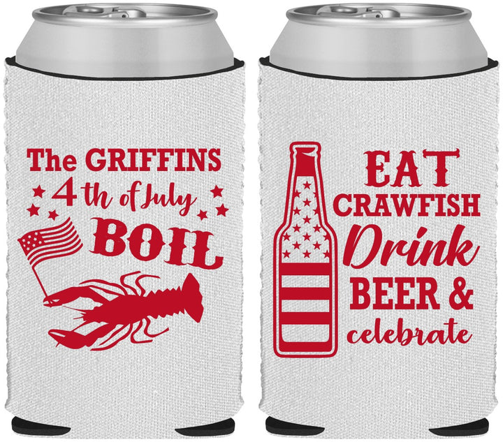 Custom 4th Of July Neoprene Can Coolers - Crawfish Boil | 220012