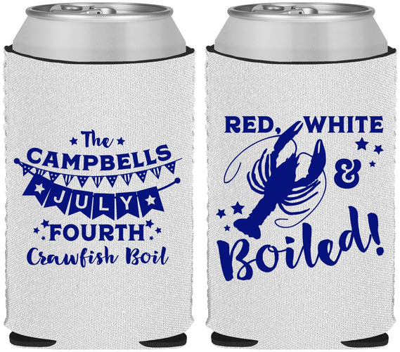 Custom 4th Of July Neoprene Can Coolers - Crawfish Boil | 220013