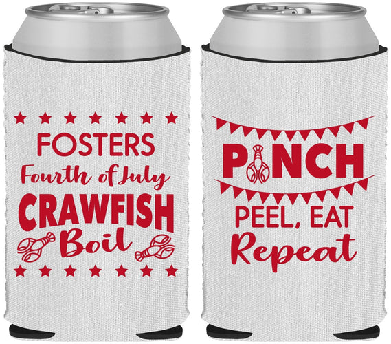 Custom 4th Of July Neoprene Can Coolers - Crawfish Boil | 220016