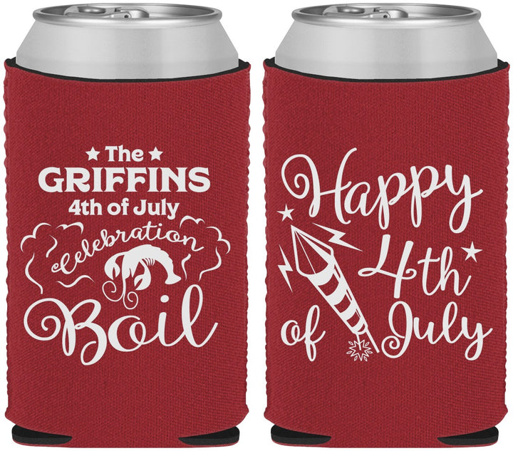 Custom 4th Of July Neoprene Can Coolers - Crawfish Boil | 220018