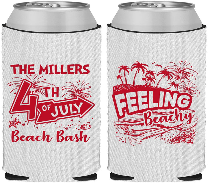Custom 4th Of July Neoprene Can Coolers - Feeling Beachy | 220024