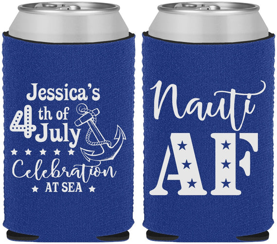 Custom 4th Of July Neoprene Can Coolers - Nautical Anchor | 220035