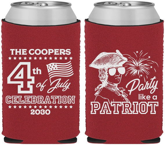 Custom 4th Of July Neoprene Can Coolers - Patriot | 220038