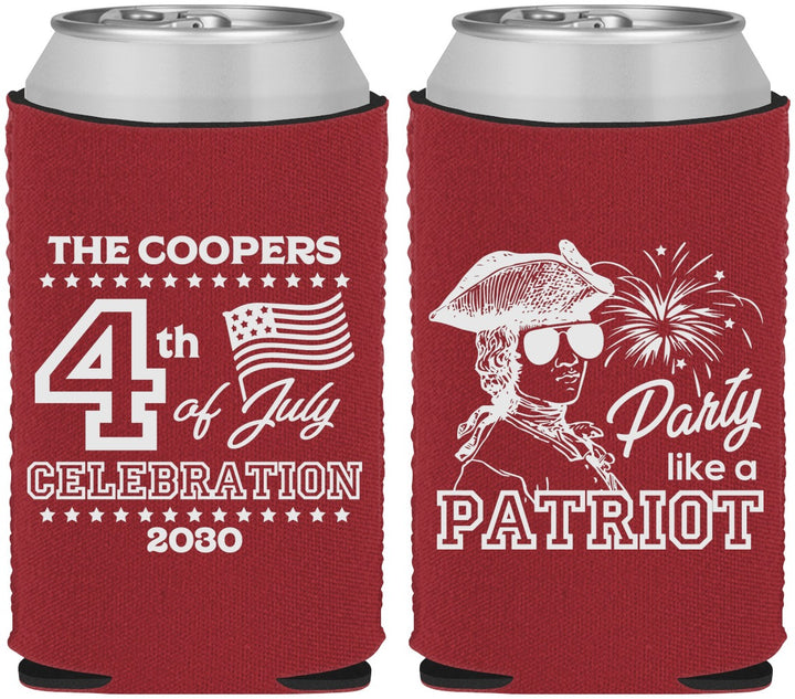 Custom 4th Of July Neoprene Can Coolers - Patriot | 220038