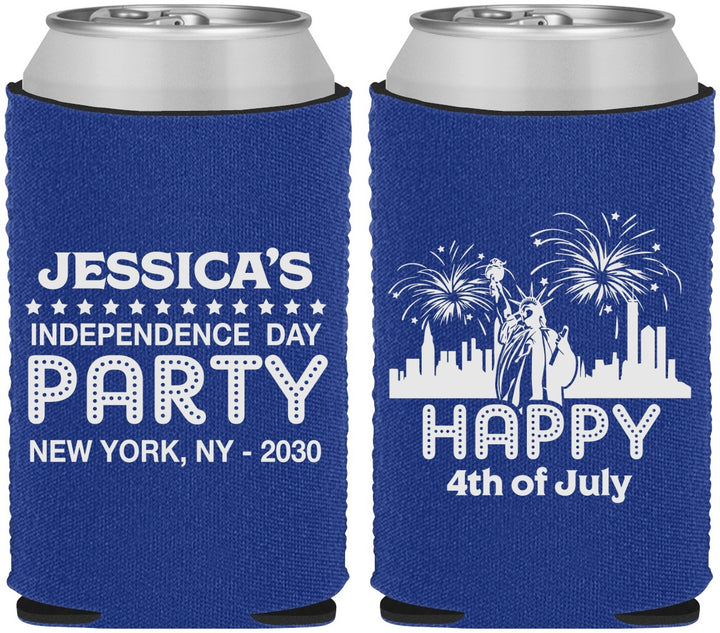 Custom 4th Of July Neoprene Can Coolers - New York | 220039