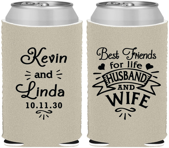 Custom Wedding Neoprene Can Coolers - Best Friends | 221