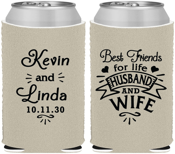Custom Wedding Neoprene Can Coolers - Best Friends | 221