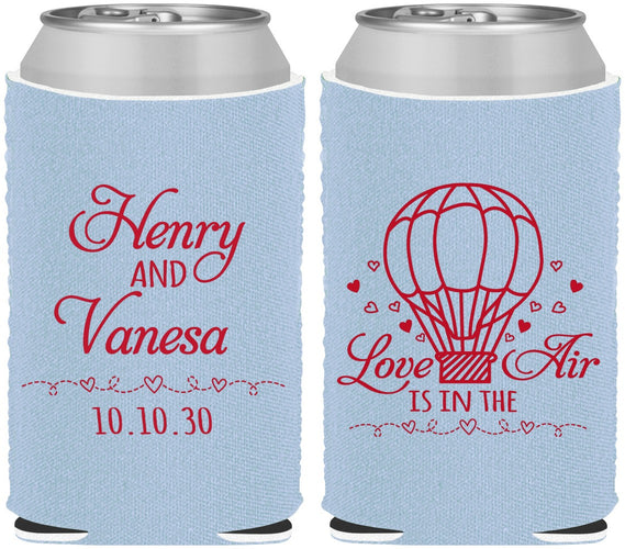 Custom Wedding Neoprene Can Coolers - Hot Air Balloon | 225