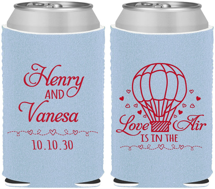 Custom Wedding Neoprene Can Coolers - Hot Air Balloon | 225