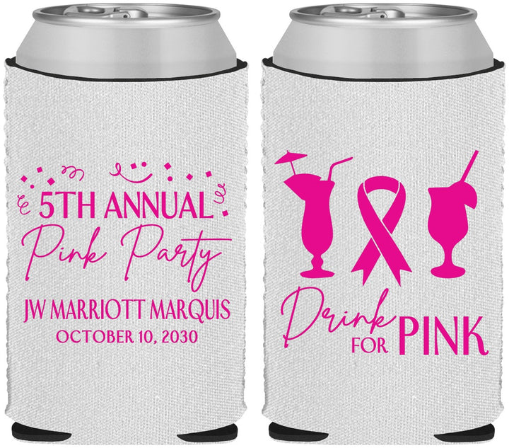 Custom Awareness Neoprene Can Coolers - Drink For Pink | 230001